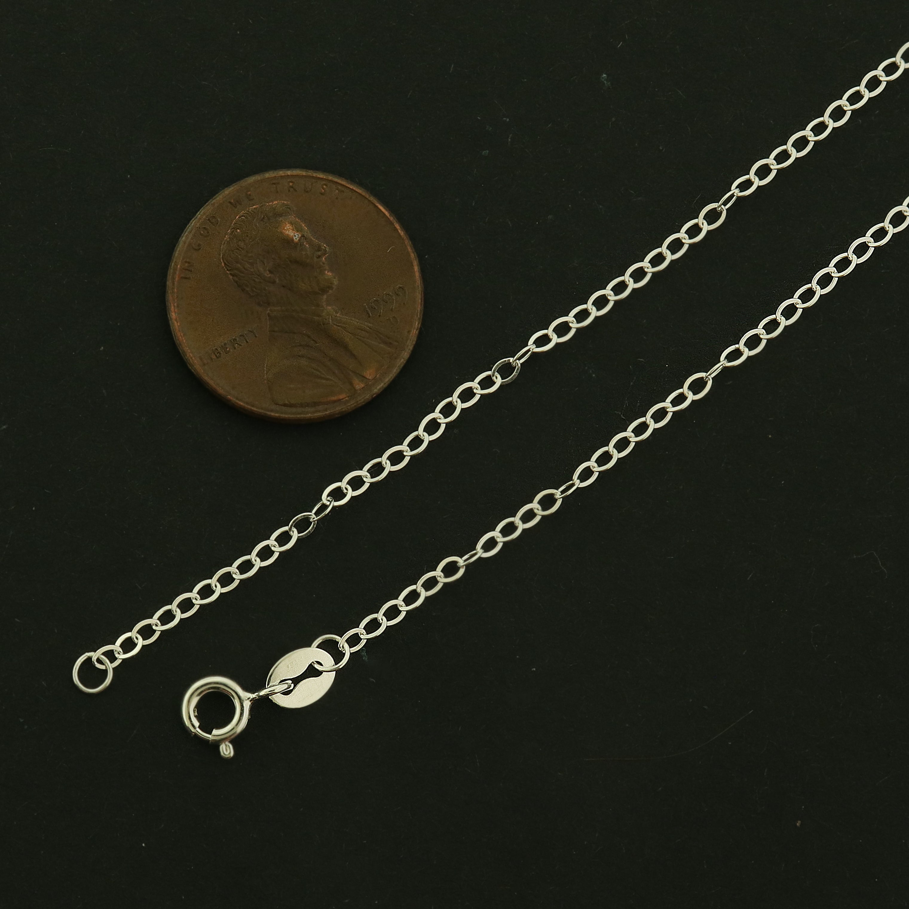 Sterling Silver Cable Chain Necklace - 1.5mm Thick - Choose Your Size!