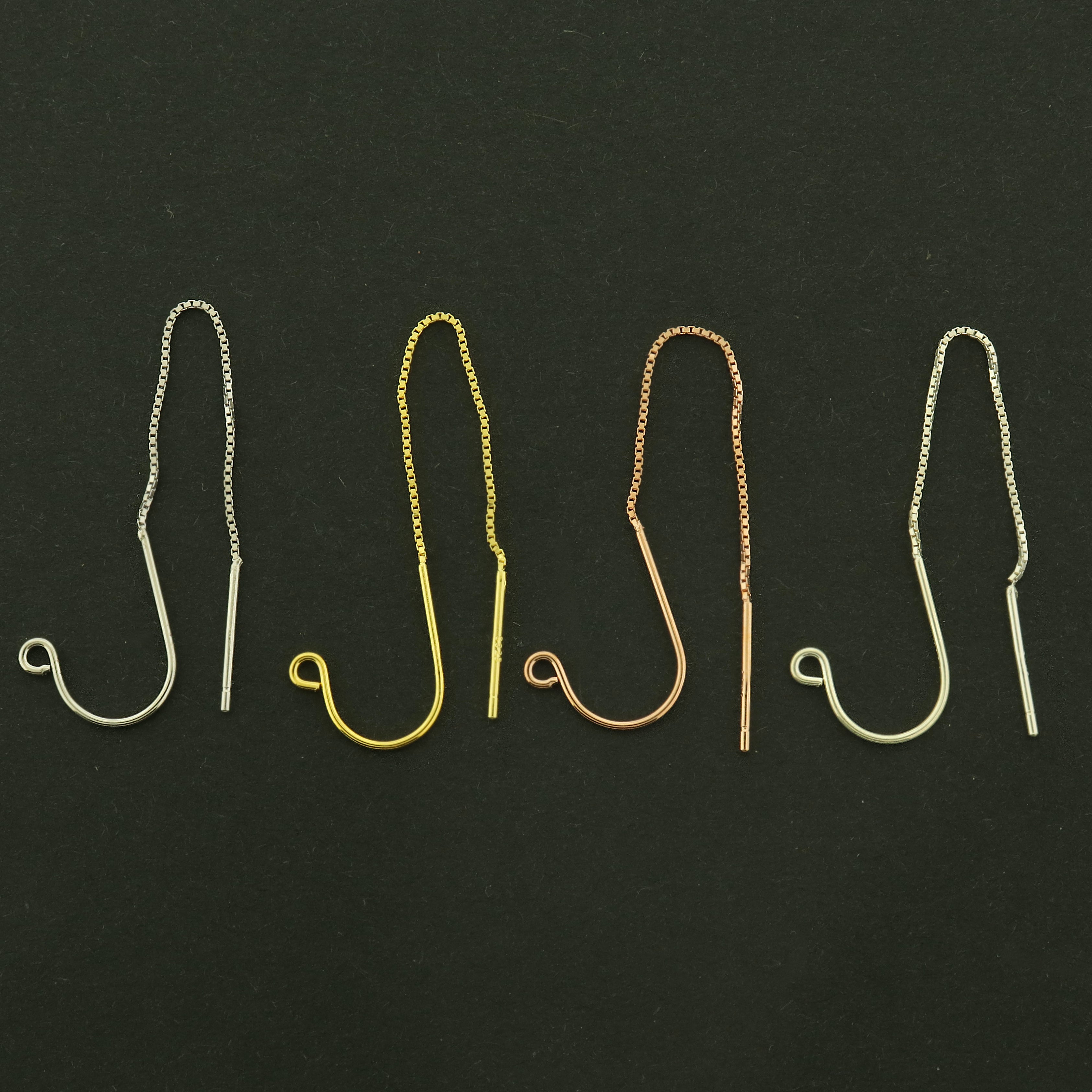 Sterling Silver Threader Earring - 65mm - 1 Pair - Choose Your Tone