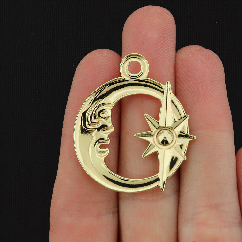 Sun and Moon Plated Copper Connector Charm - Choose Your Tone