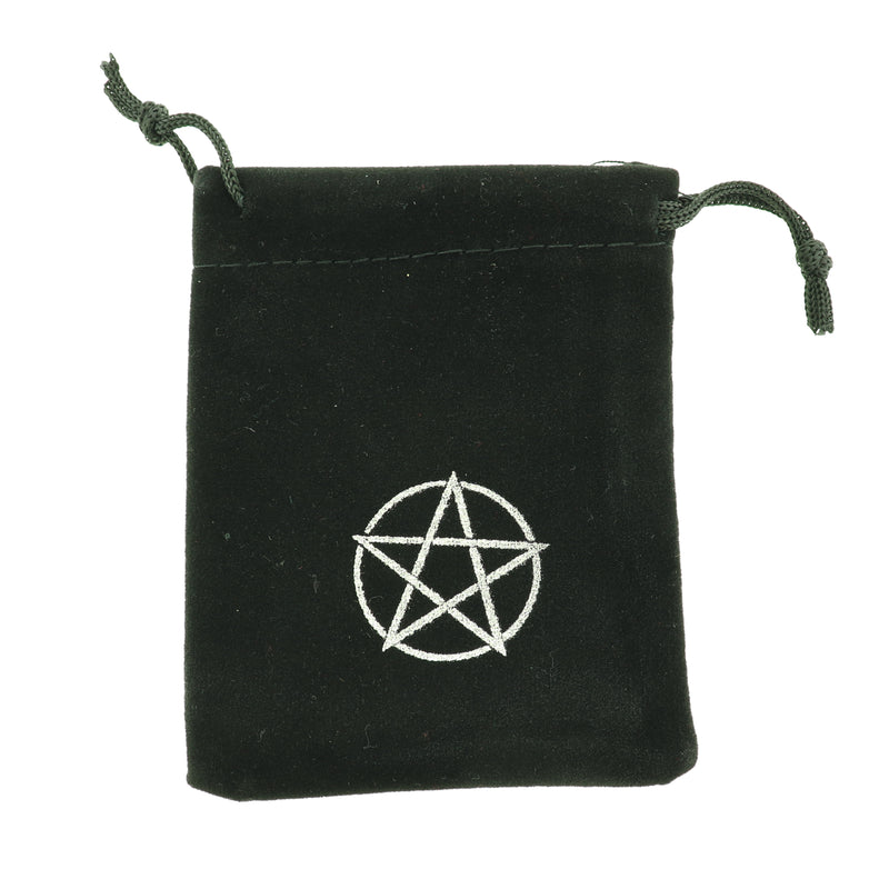 Velvet Drawstring Bag 18cm x 12cm Black with Moon Phase Jewelry Pouch - Choose Your Quantity - TL263
