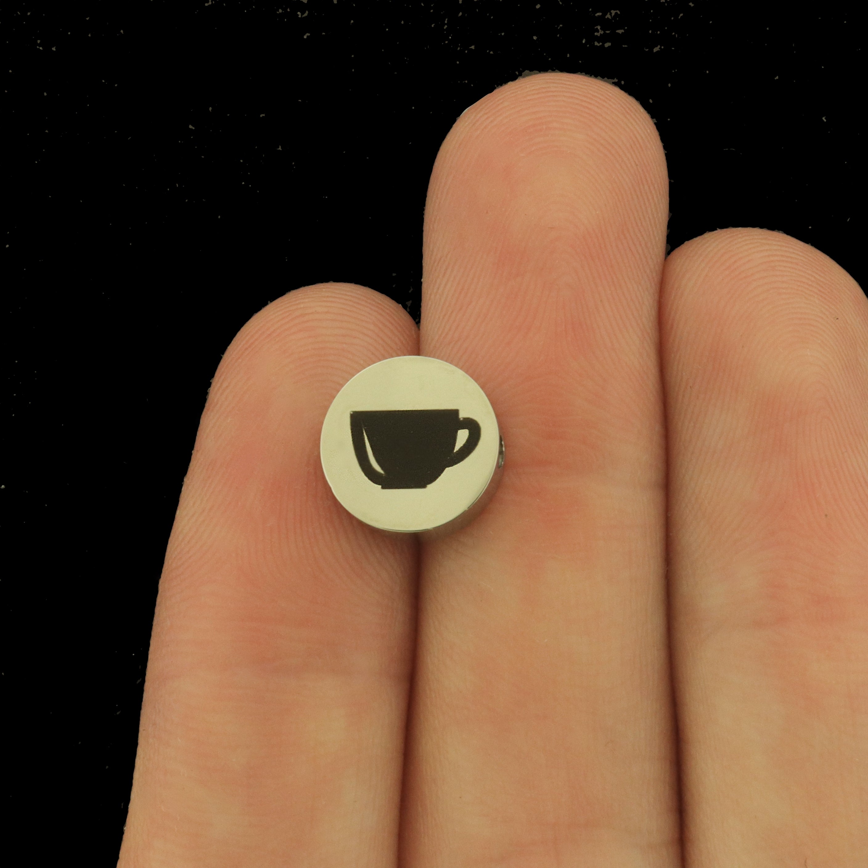 Tea Stainless Steel Beads - Food Bead - Choose Your Size - BFS034S-8310