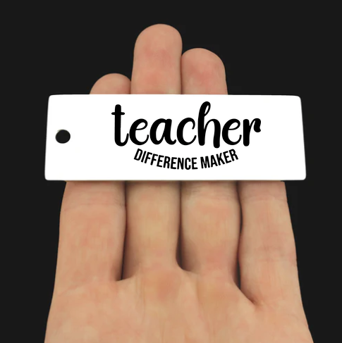 Teacher Stainless Steel Key Chain Tag Charm - BFS033S-8620