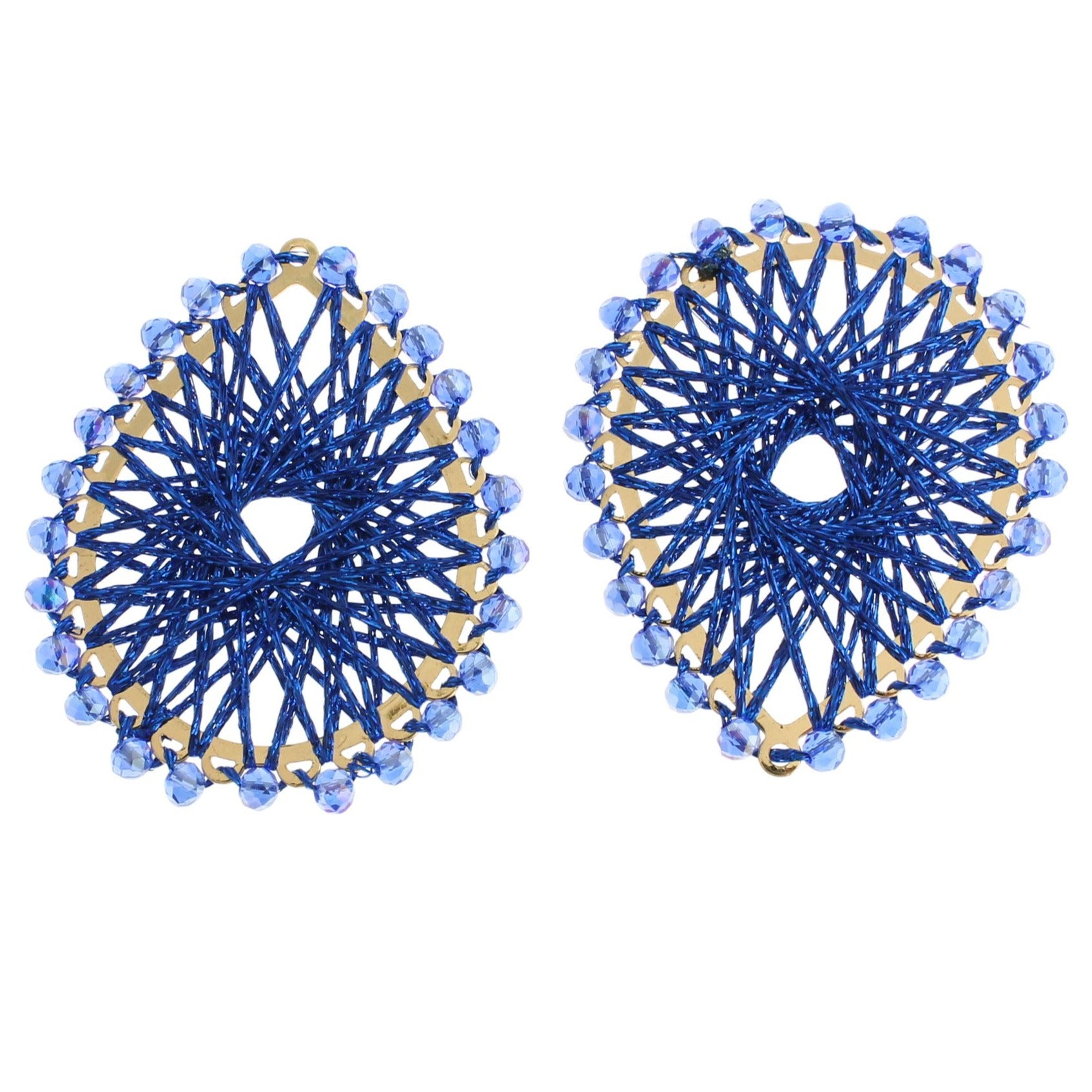 Teardrop Beaded Woven Gold Tone Pendant - Choose Your Color!