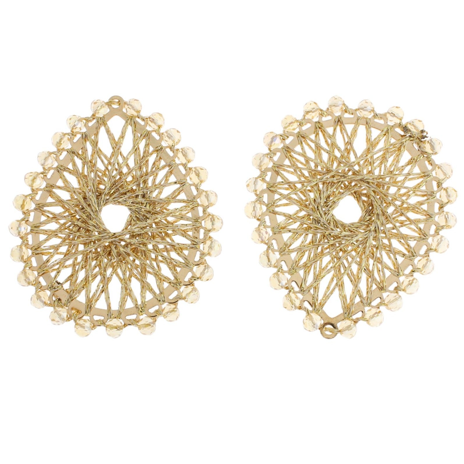 Teardrop Beaded Woven Gold Tone Pendant - Choose Your Color!