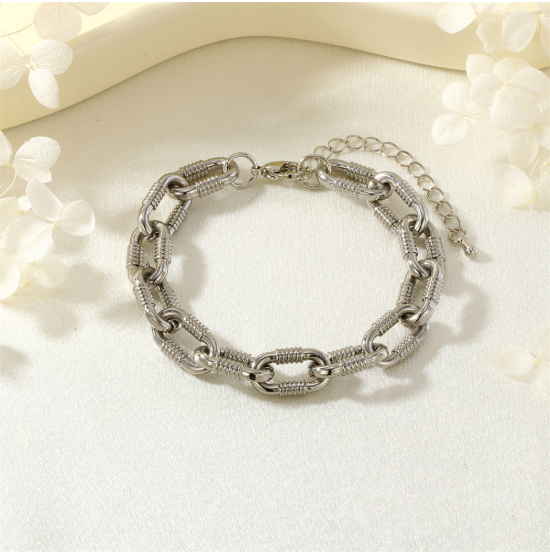 Textured Paperclip Chain Bracelet - Choose Your Tone!