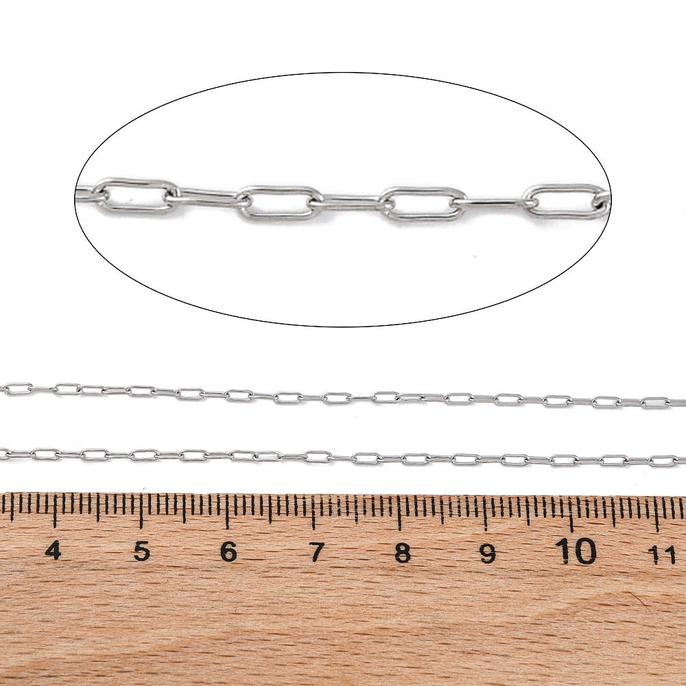 Thin Stainless Steel Paperclip Chain - 10m Roll - Choose Your Thickness!