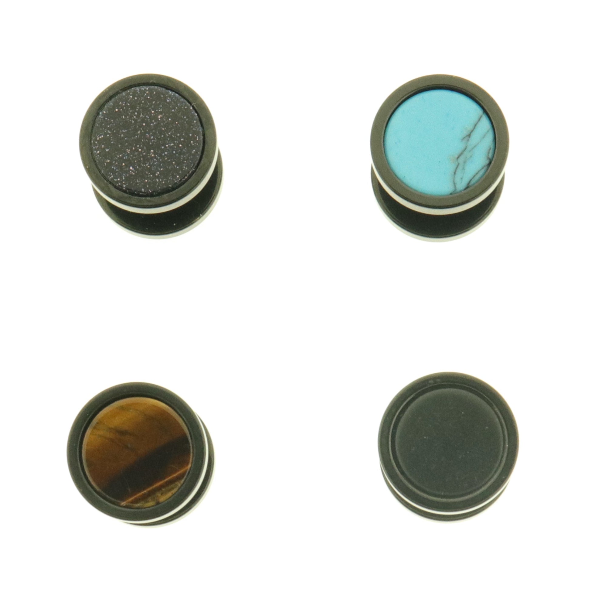 Titanium Gemstone Earrings - Black Tone - 1 Pair - Choose Your Gemstone!