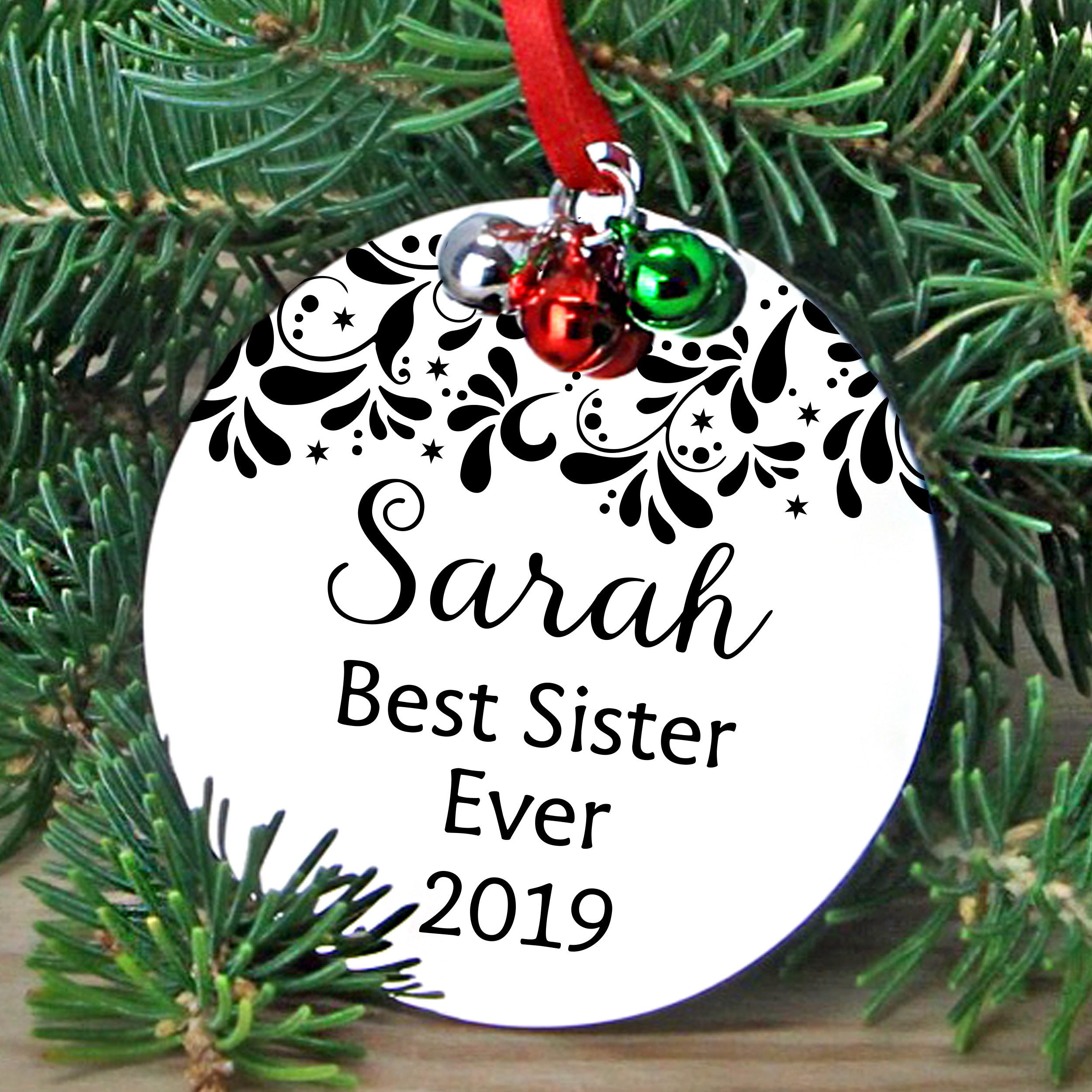 Custom Stainless Steel Round Ornament Charm - Personalized