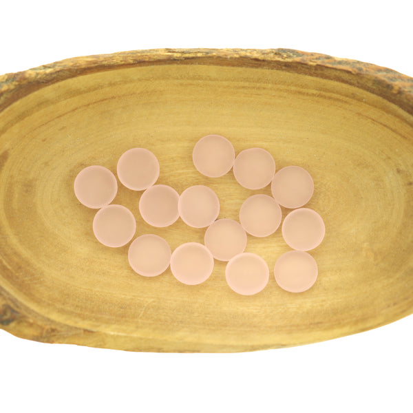 Cultured Sea Glass Glass Dome Cabochon Seals 12mm - Blossom Pink - 5 Pieces - U001