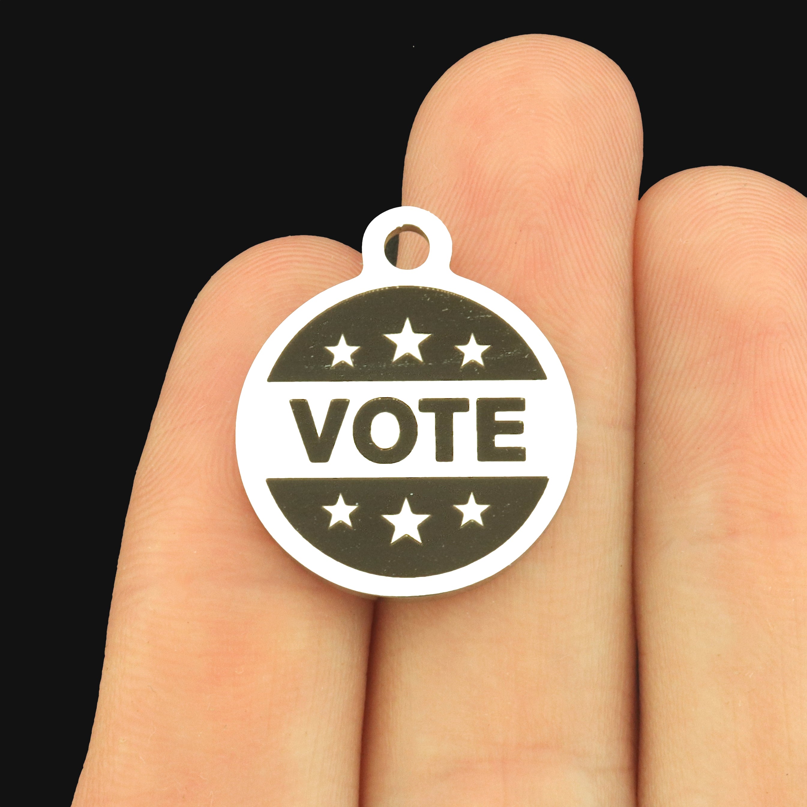 Vote Stainless Steel Charms - BFS001-8371