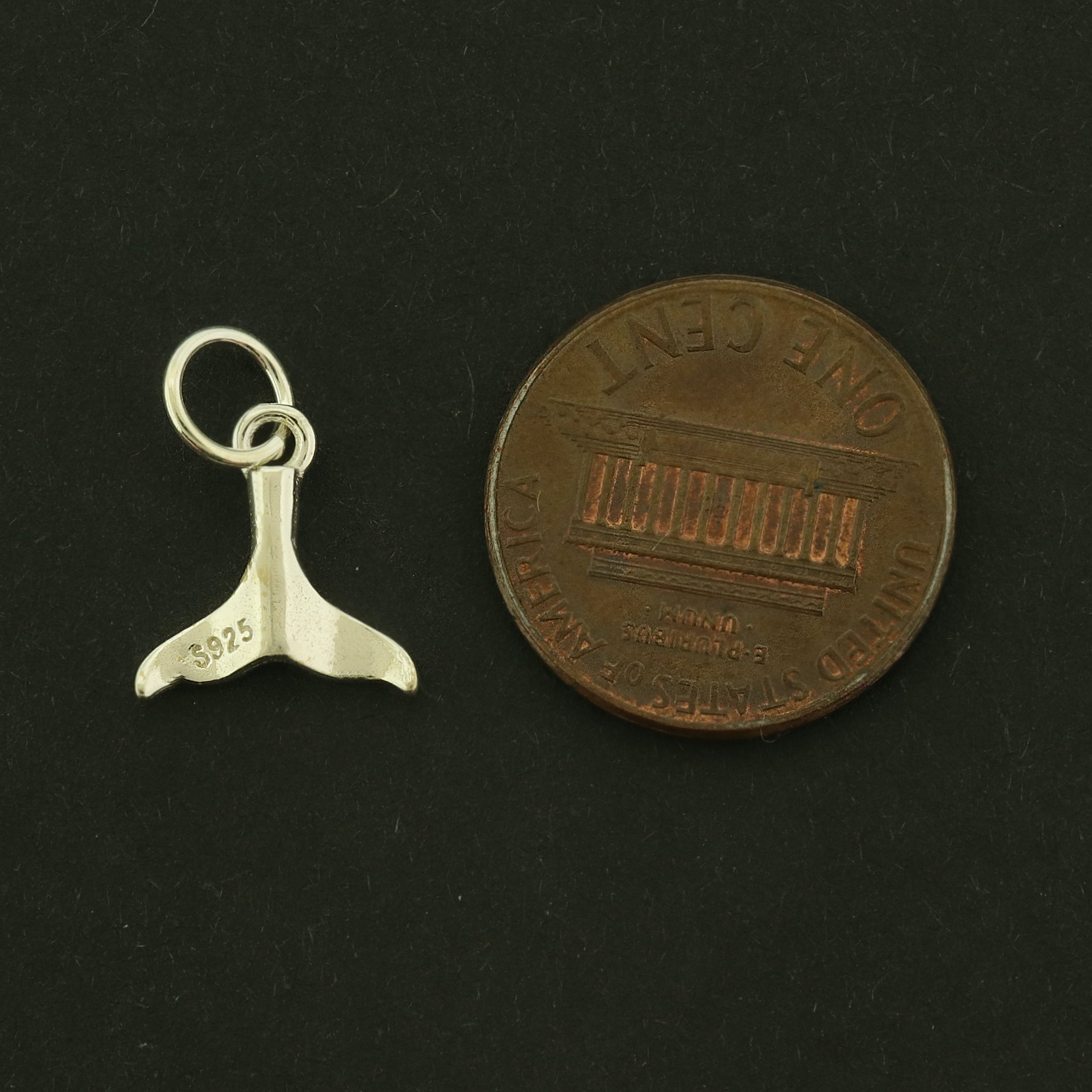 Whale Tail Sterling Silver Charm - Ocean Pendant - ST136