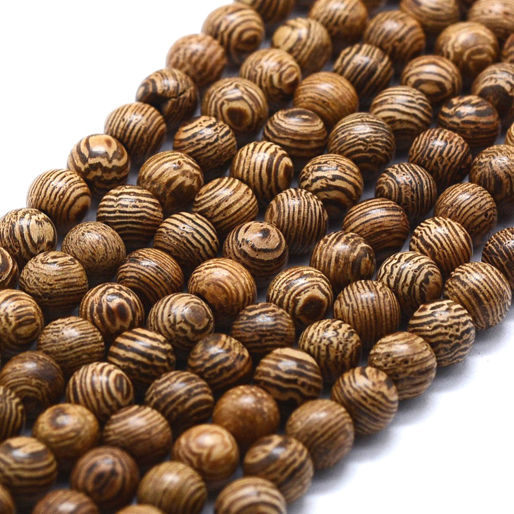 Round Natural Wood Beads - Unpolished - 1 Strand - Choose Your Size!
