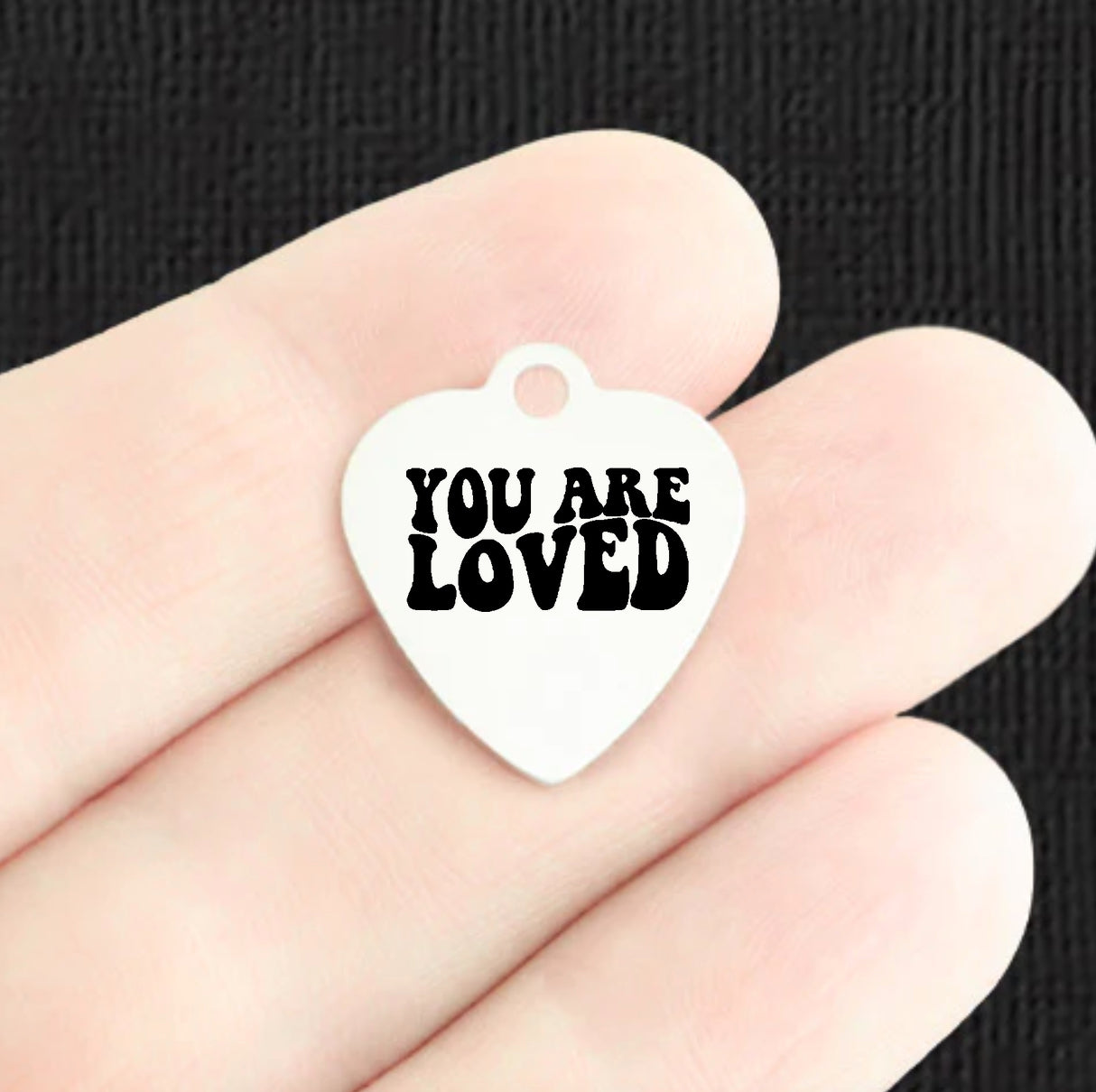 You Are Loved Stainless Steel Charms - BFS011-8395