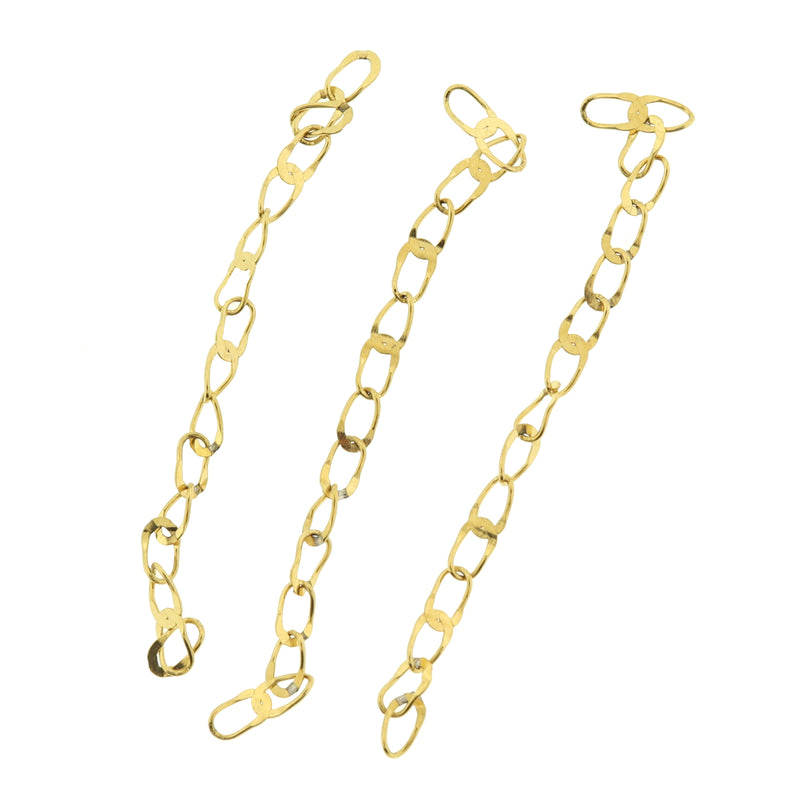 Stainless Steel Extender Chains - 58mm x 2.5mm - 4 Pieces - Choose Your Tone