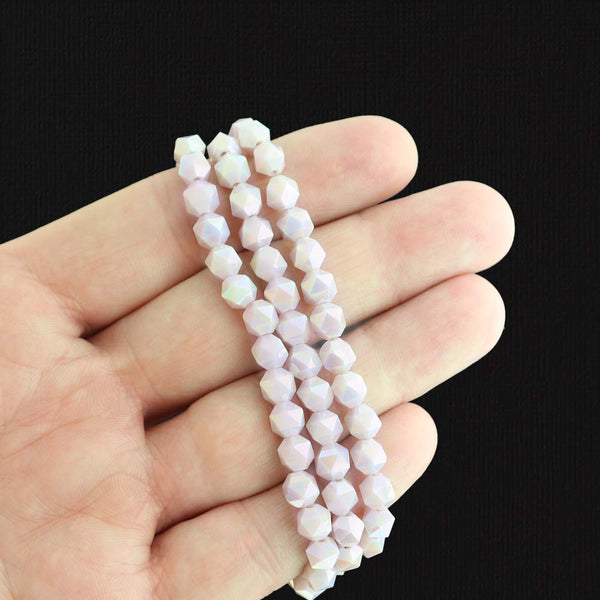 Faceted Glass Beads 5.5mm - Electroplated Lavender - 1 Strand 97 Beads - BD778