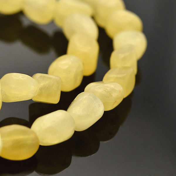 SALE Natural Gemstone Beads 15 Inch Strand Yellow Tones Nugget Shaped - LBD872