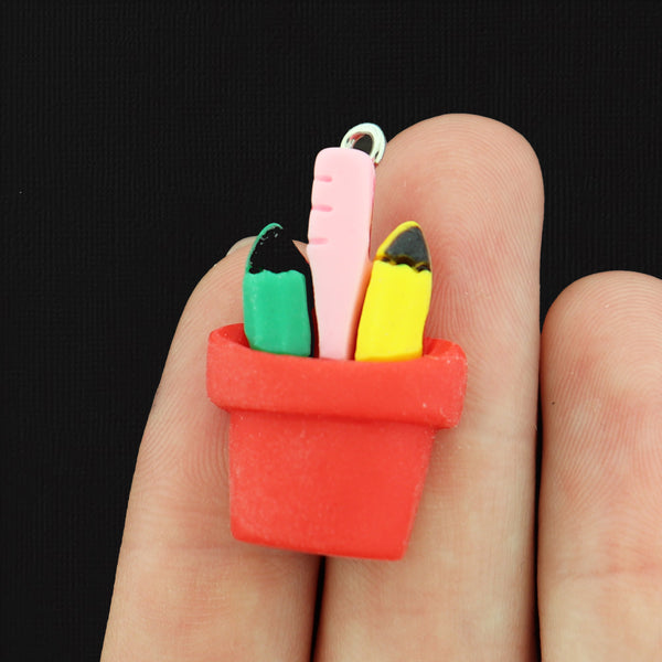 4 Pencil Case Resin Charms - K057