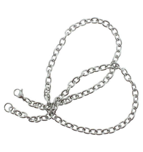 Stainless Steel Cable Chain Necklaces 20" - 4.5mm - 10 Necklaces - N565