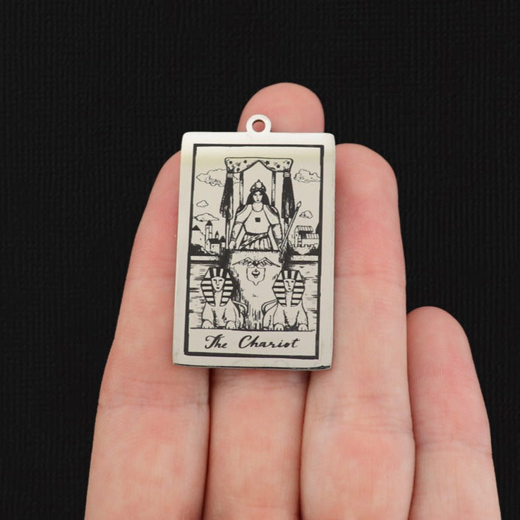The Chariot Tarot Card Titanium Steel Charm - SSP627