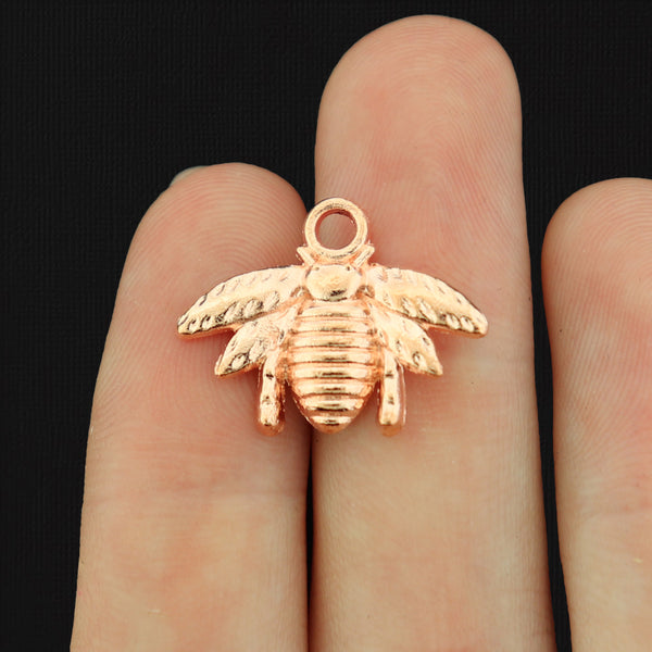 15 Bee Rose Gold Tone Charms - GC886