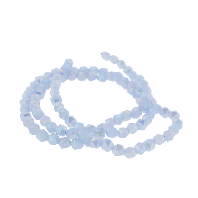 Faceted Imitation Jade Beads 6mm - Electroplated Cornflower - 1 Strand 100 Beads - BD839