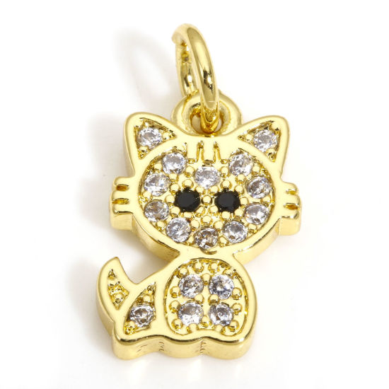 18k Cat Charm - Animal Pendant - 18k Gold Plated - GLD1266