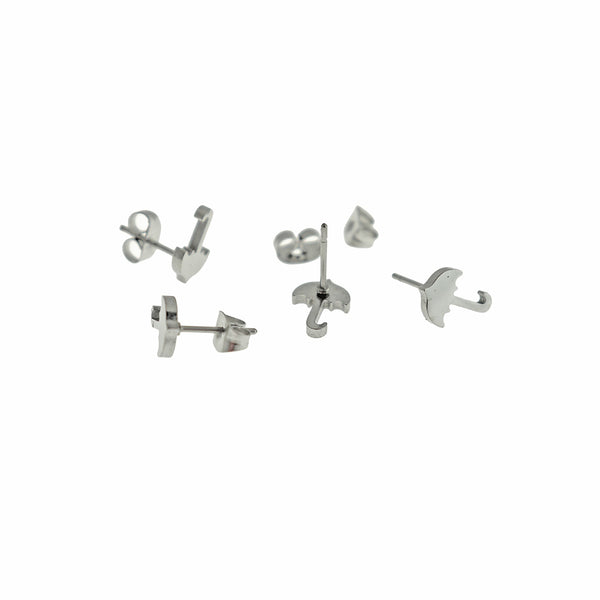 Stainless Steel Earrings - Umbrella Studs - 8mm x 10mm - 2 Pieces 1 Pair - ER944