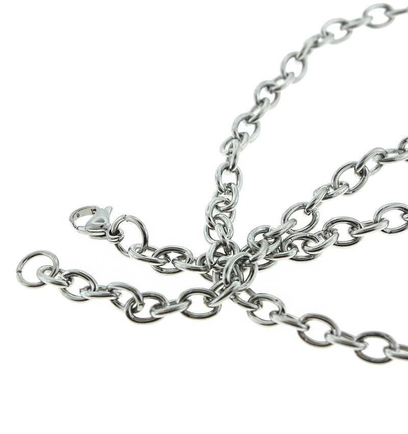 Stainless Steel Cable Chain Necklaces 20" - 4.5mm - 10 Necklaces - N565