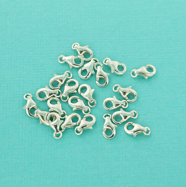 Fermoirs mousquetons en argent sterling - 8 mm x 4,5 mm - 5 fermoirs - BR028