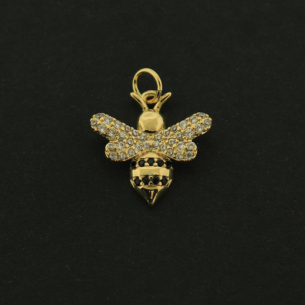 18k Bee Charm - Honeybee Pendant - 18k Gold Plated - GLD511