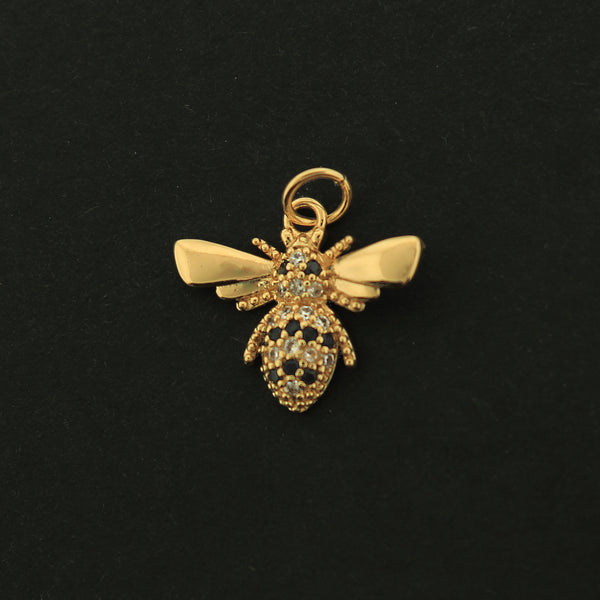 18k Bee Charm - Honeybee Pendant - 18k Gold Plated - GLD512