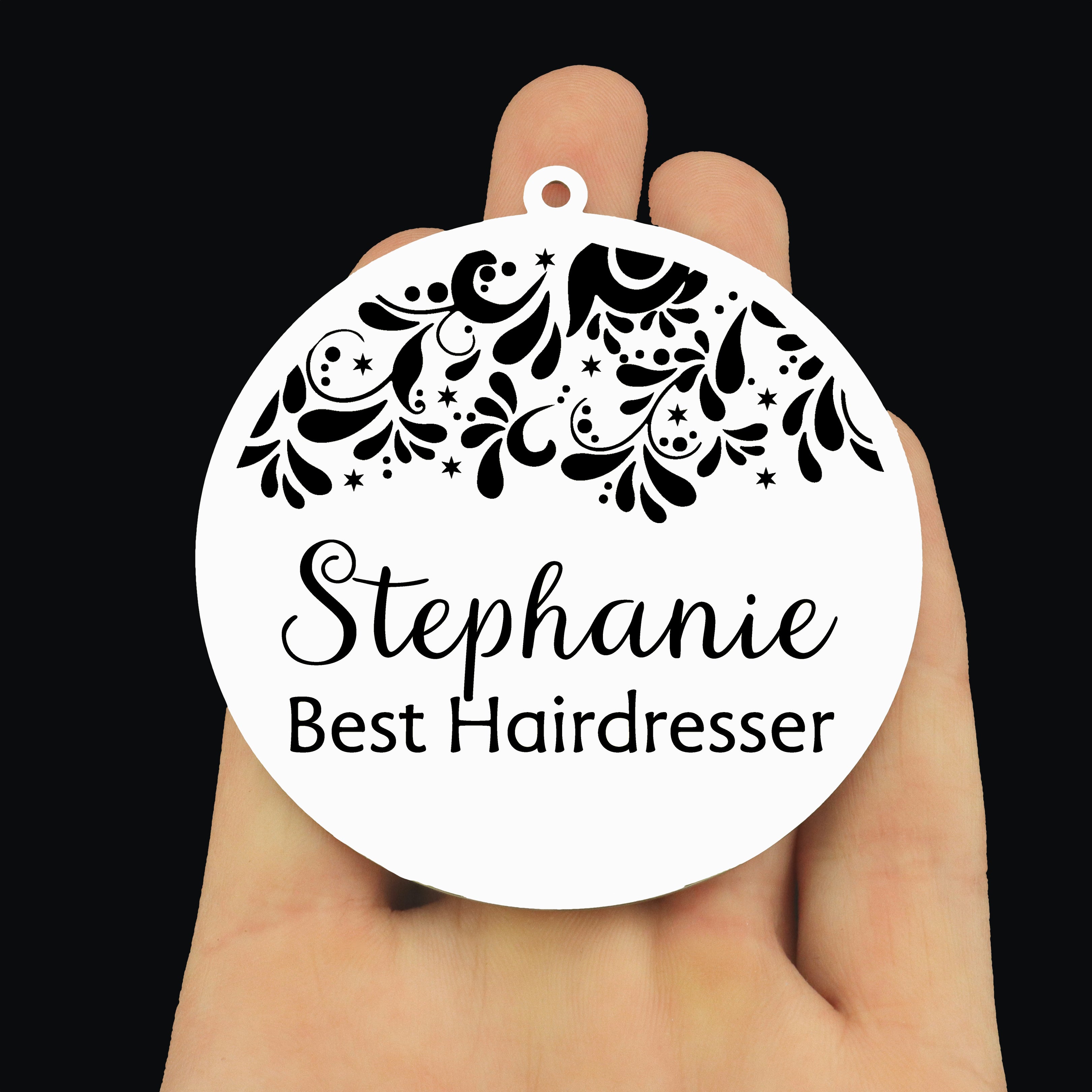 Custom Best Hairdresser Stainless Steel Ornament - Customize the Name!