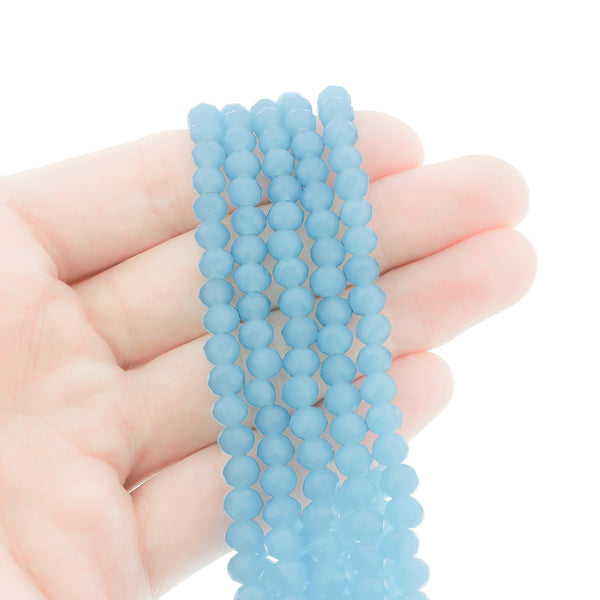 Faceted Glass Beads 6mm - Turquoise - 1 Strand 95 Beads - BD2745