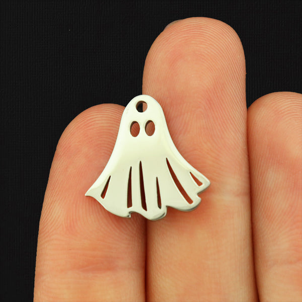 2 Ghost Stainless Steel Charms 2 Sided - SSP091