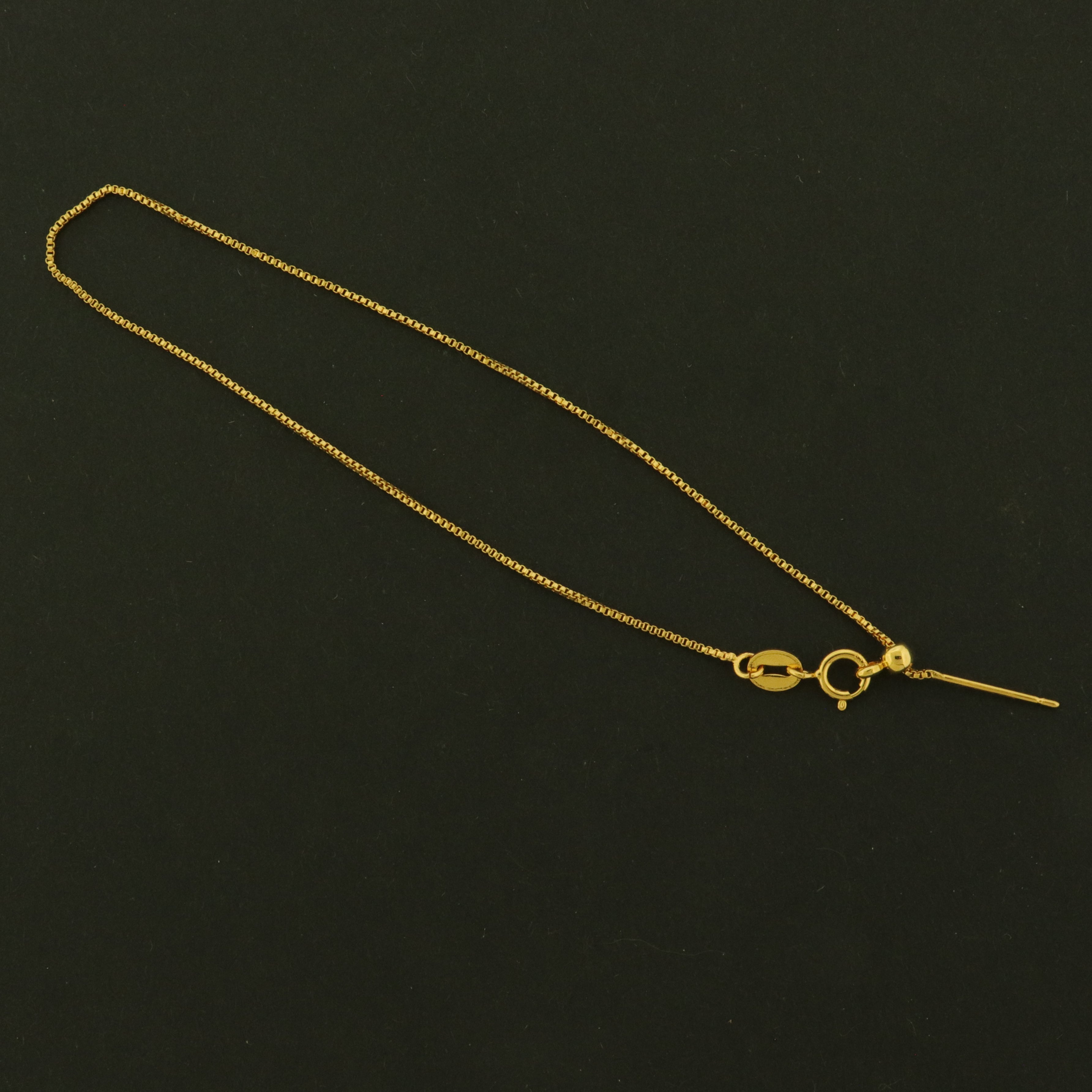 Adjustable 18k Gold Plated Box Chain Bracelet with Silicone Stopper - GLD1161