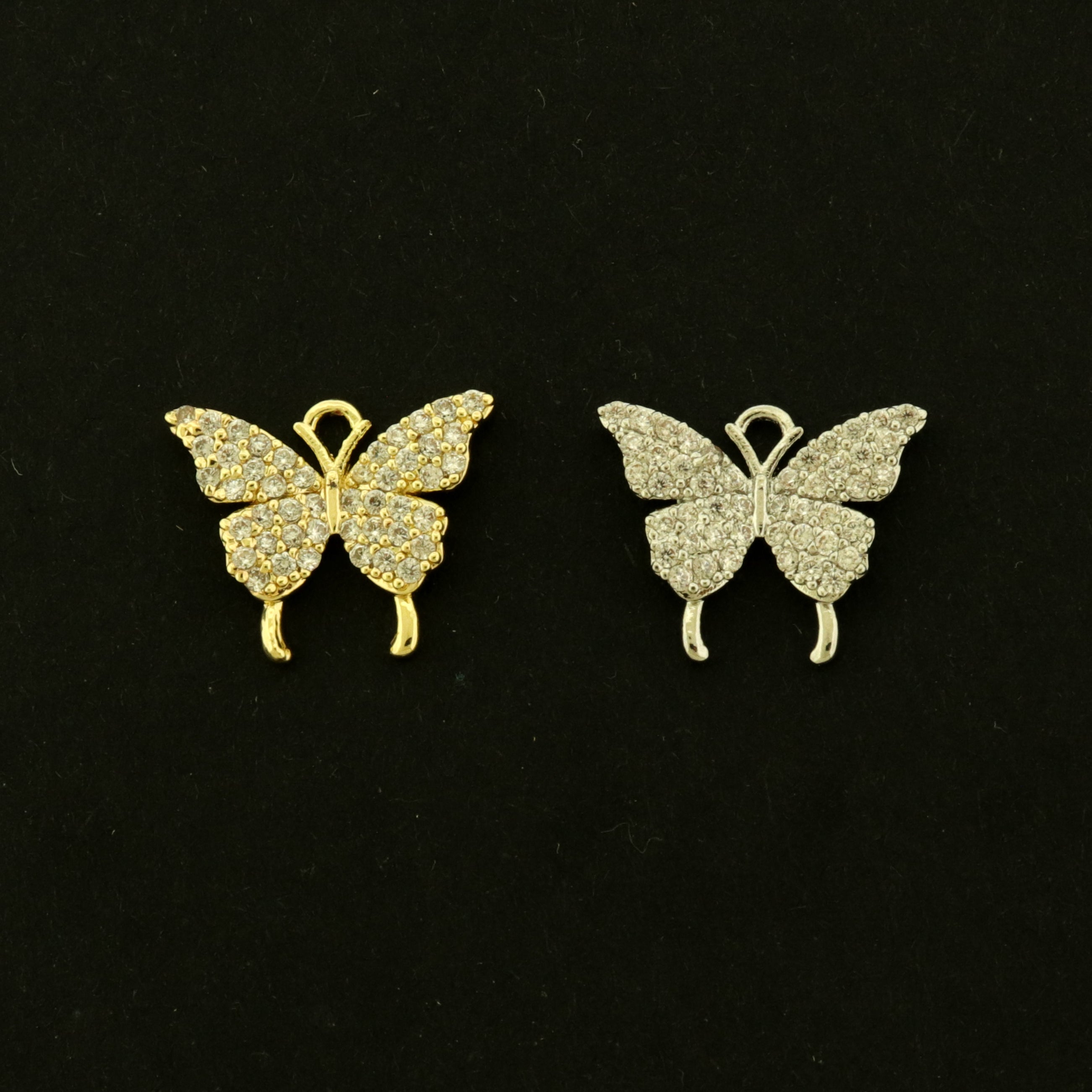 14k Gold Butterfly Charm - Insect Pendant - Choose Gold or White Gold Tone!