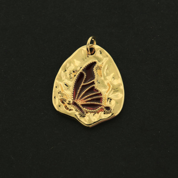 18k Butterfly Charm - Insect Pendant - 18k Gold Plated - GLD480