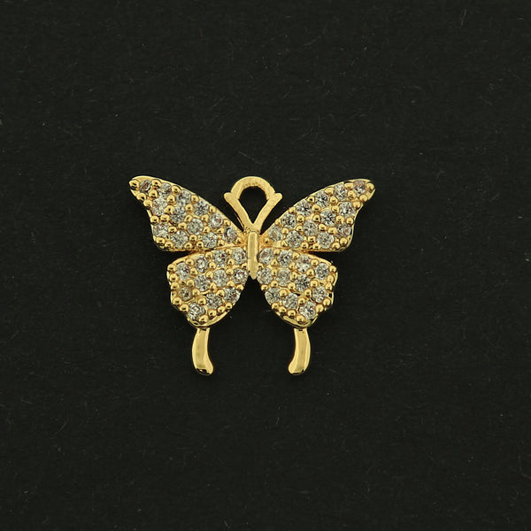 14k Gold Butterfly Charm - Insect Pendant - 14k Gold Plated - GLD240