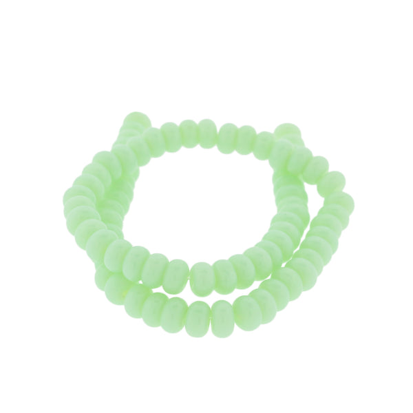 Rondelle Imitation Jade Beads 6mm x 3mm - Sea Green - 1 Strand 74 Beads - BD2769