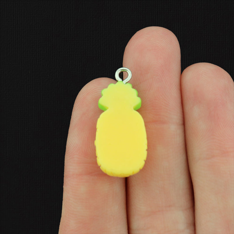 4 Pineapple Resin Charms - K265