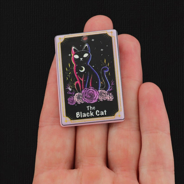 2 The Black Cat Tarot Card Resin Charms 2 Sided - K018