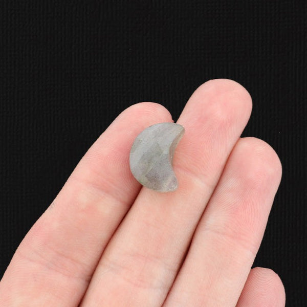 Natural Labradorite Faceted Crescent Moon Gemstone Pendant - GEM195