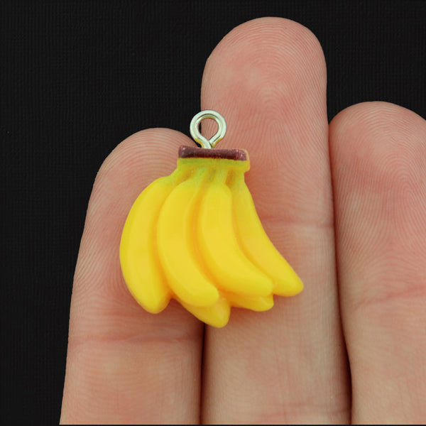 4 Banana Bunch Resin Charms - K270