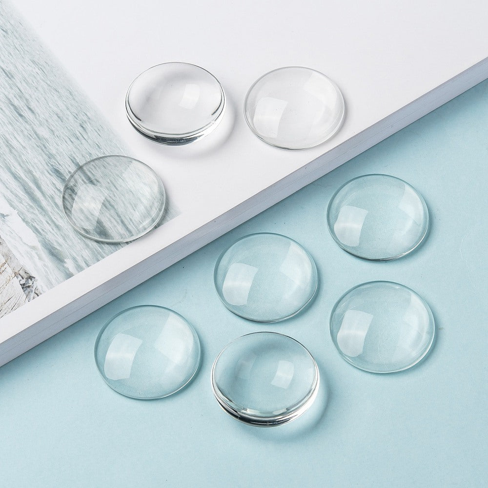 25 Glass Dome Cabochon Seals - Choose Your Size!