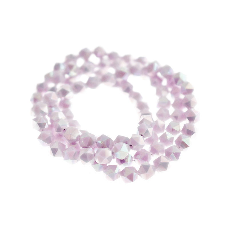 Faceted Glass Beads 5.5mm - Electroplated Lavender - 1 Strand 97 Beads - BD778