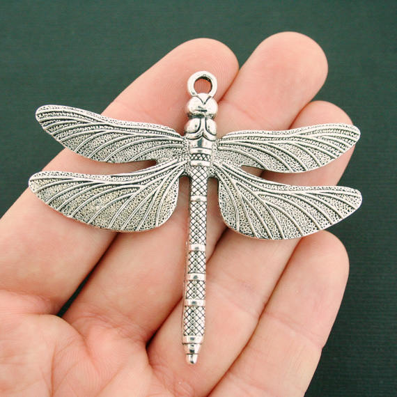 Dragonfly Antique Silver Tone Charm - SC7518