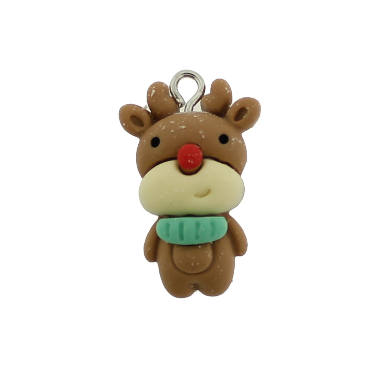 4 Christmas Reindeer Resin Charms - K090