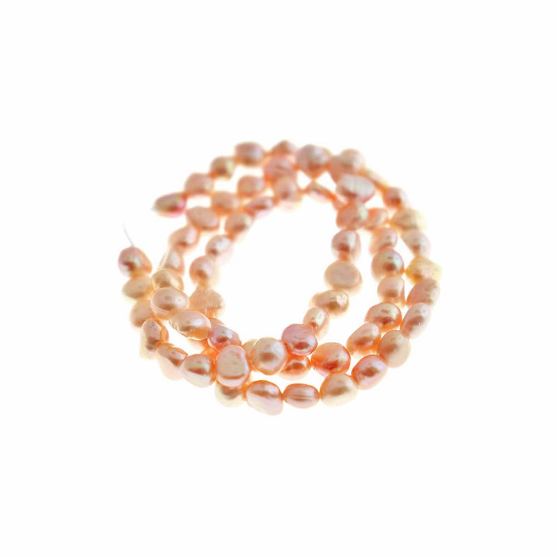 Pebble Natural Freshwater Pearl Beads 3-5mm - Polished Pink - 1 Strand 66 Beads - BD557