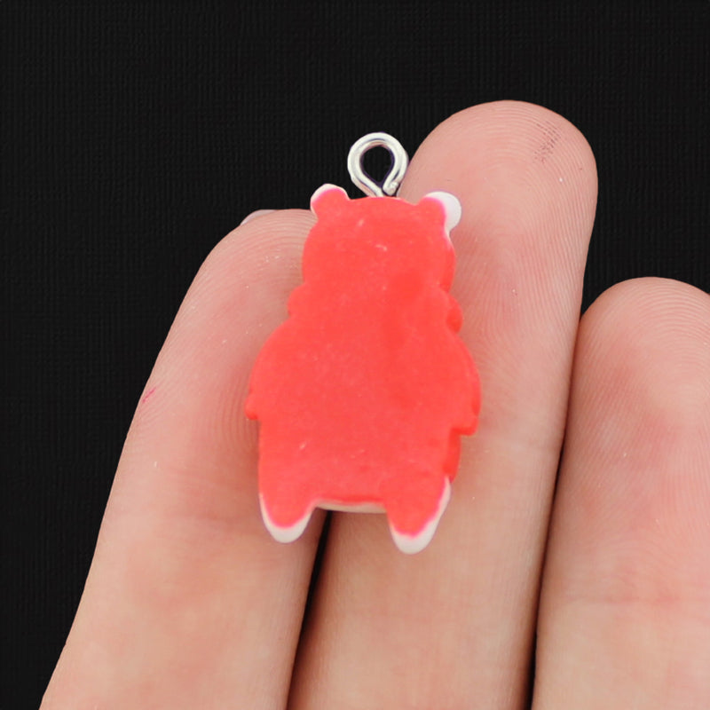 4 Christmas Sweater Bear Resin Charms - K086