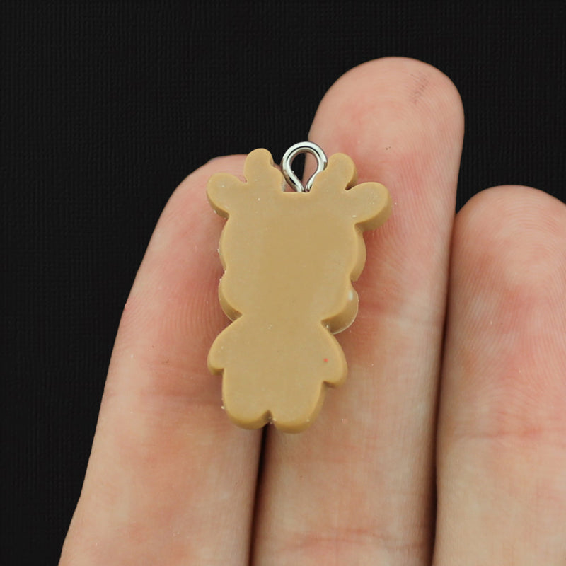 4 Christmas Reindeer Resin Charms - K090